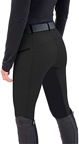 Pantalon d'équitation pour femme de couleur Noir - Culotte équitation Avec poche pour téléphone portable – Image 2