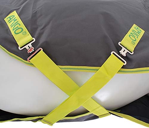 Couverture de sport imperméable Horseware Amigo Hero 900 Plus DF - Gris/citron vert 100 g: confort et protection pour votre cheval – Image 9