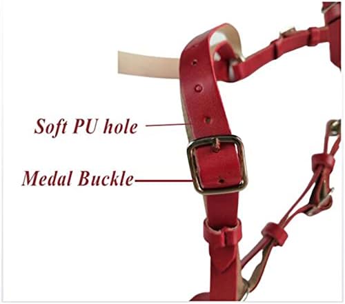 Brides pour cheval - Rênes d'équitation en cuir rembourrées - Boucle de joue simple - Accessoires de course de cheval - Taille ajustable (noir) – Image 4