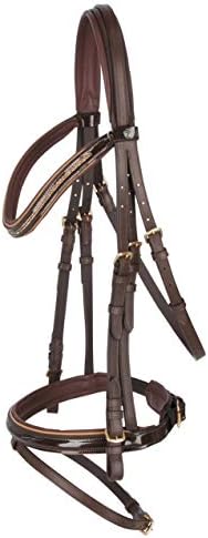 Bride Kingston Marron avec doré - Élégance et qualité pour votre cheval