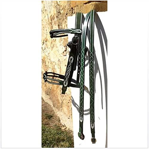 Brides pour cheval - Rênes d'équitation en cuir rembourrées - Boucle de joue simple - Accessoires de course de cheval - Taille ajustable (noir) – Image 7