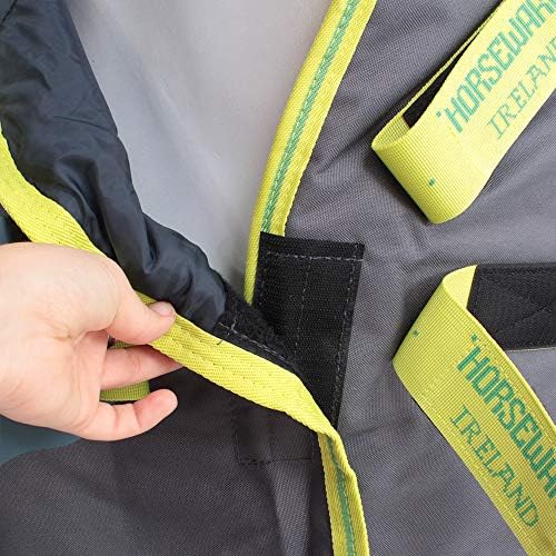 Couverture de sport imperméable Horseware Amigo Hero 900 Plus DF - Gris/citron vert 100 g: confort et protection pour votre cheval – Image 7