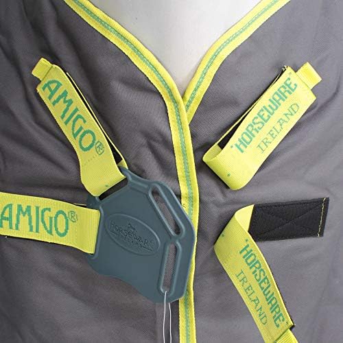 Couverture de sport imperméable Horseware Amigo Hero 900 Plus DF - Gris/citron vert 100 g: confort et protection pour votre cheval – Image 6