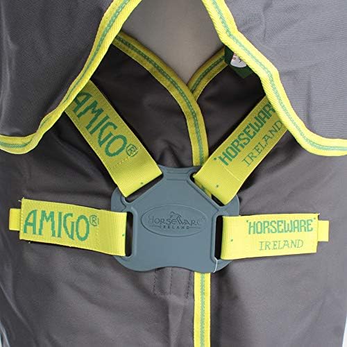 Couverture de sport imperméable Horseware Amigo Hero 900 Plus DF - Gris/citron vert 100 g: confort et protection pour votre cheval – Image 5