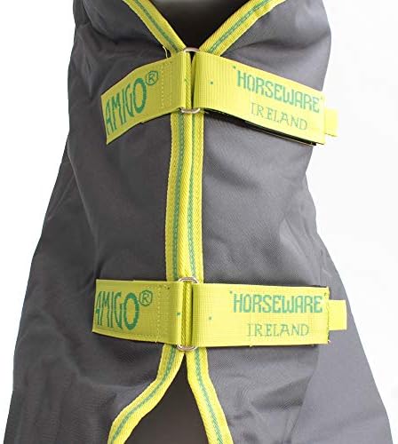 Couverture de sport imperméable Horseware Amigo Hero 900 Plus DF - Gris/citron vert 100 g: confort et protection pour votre cheval – Image 3