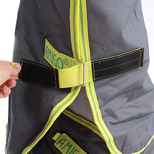 Couverture de sport imperméable Horseware Amigo Hero 900 Plus DF - Gris/citron vert 100 g: confort et protection pour votre cheval – Image 4